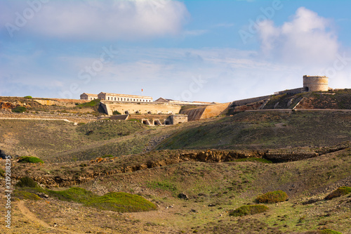 View of Fortaleza de La Mola, the biggest European fortresses built in the 19th century on Menorca. Baleares, Spain © vivoo