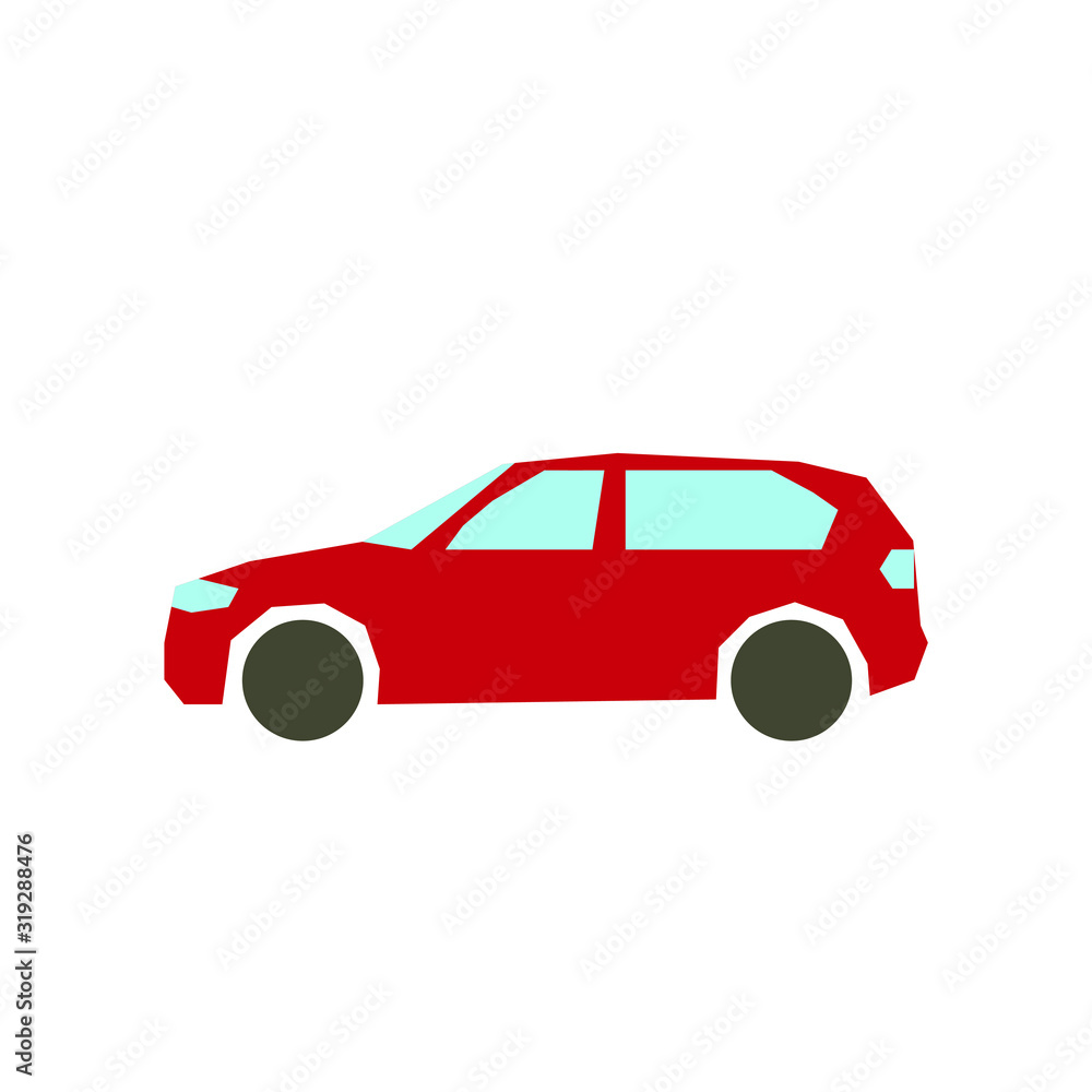 Fototapeta premium Cute red car vector illustration
