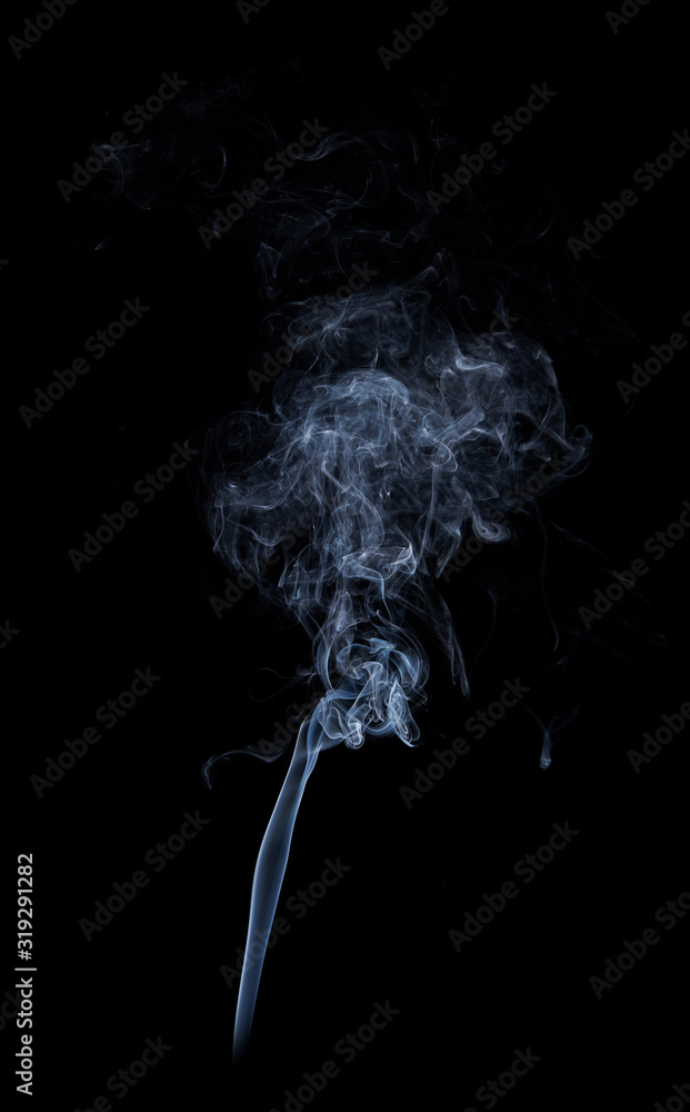 Photo of real white smoke on black background Photo of real white smoke on black background