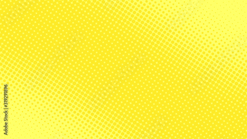 Fototapeta Bright yellow pop art background in retro comic style with halftone dot design, vector illustration eps10