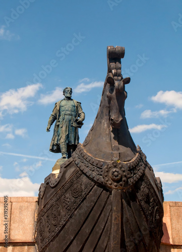 Monument to merchant Afanasy Nikitin in the city of Tver. photo