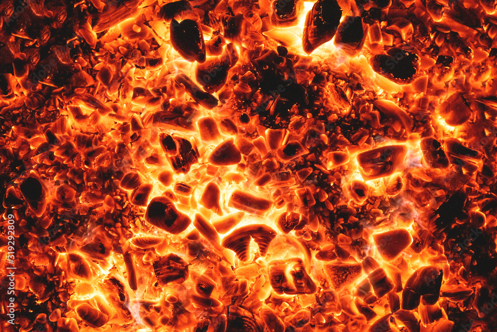 Hot burning coal texture background. Stock Photo | Adobe Stock