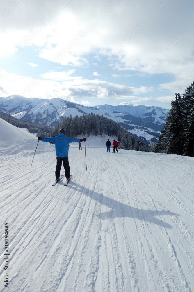 Skiabfahrt von der Steinbockalm nach Maria Alm Skiabfahrt von der Steinbockalm nach Maria Alm