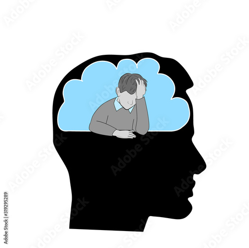 Cuadro en lienzo in a person’s head