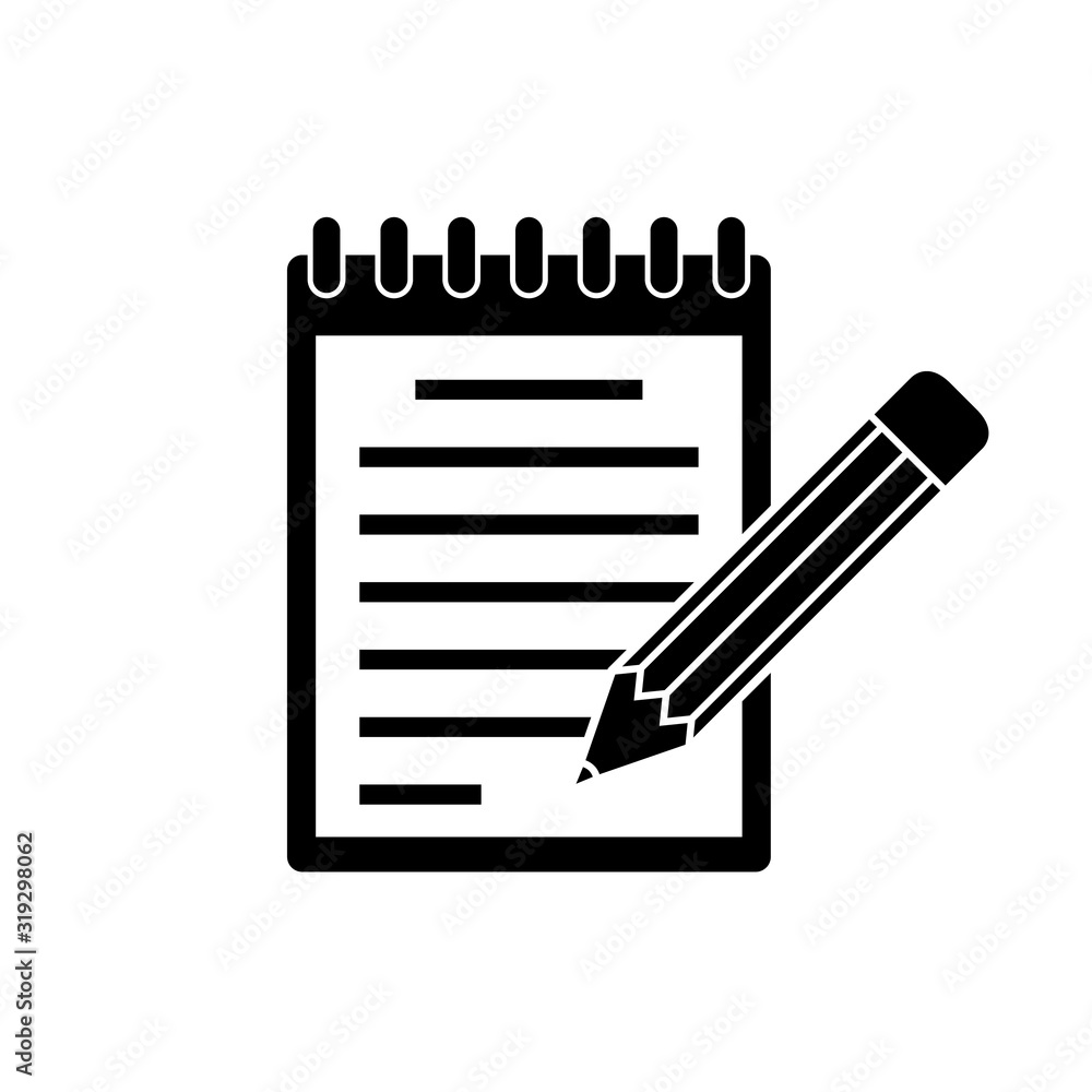 Notepad icon, logo isolated on white background Notepad icon, logo isolated on white background