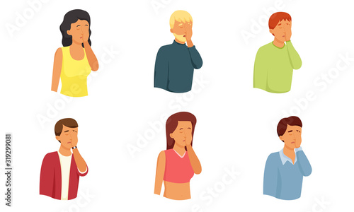 Men and women expressing grief, despair and frustration vector illustration