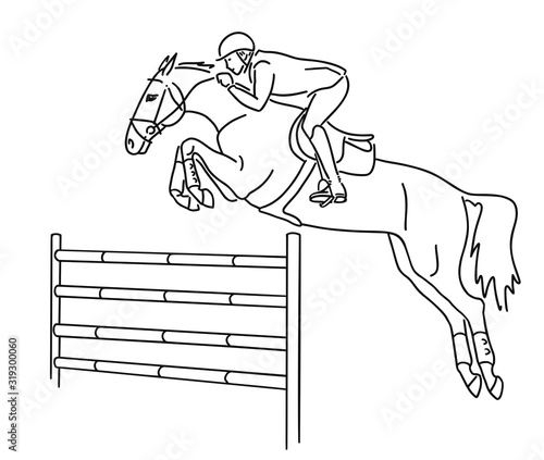 Show jumping competitions, overcoming obstacles