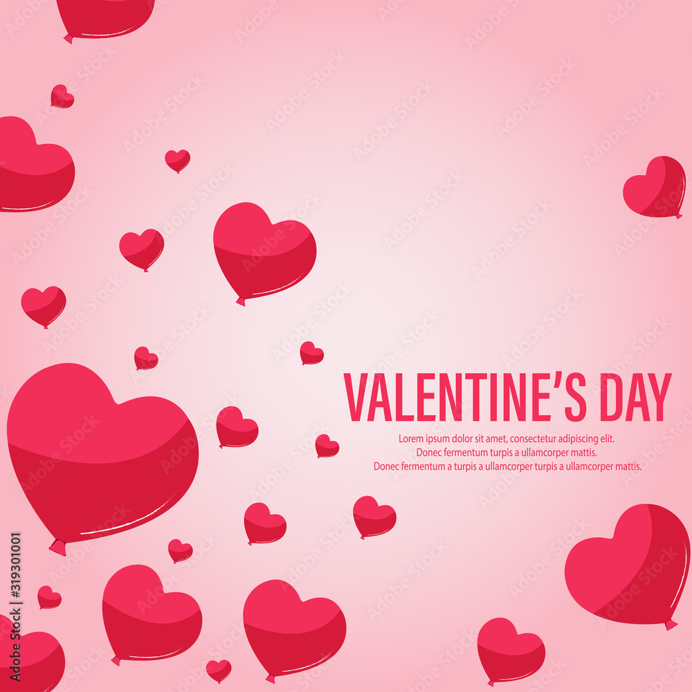 Valentines day sale background with red heart pattern. Vector illustration. Wallpaper, flyers, invitation, posters, brochure, banners.