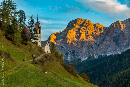Church of Santa Barbara in La Val - La Valle, Dolomites, Italy