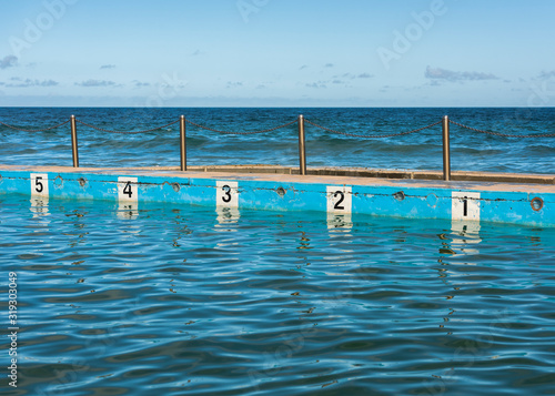 Numbers, Swimming pool by the sea, Sydney Australia