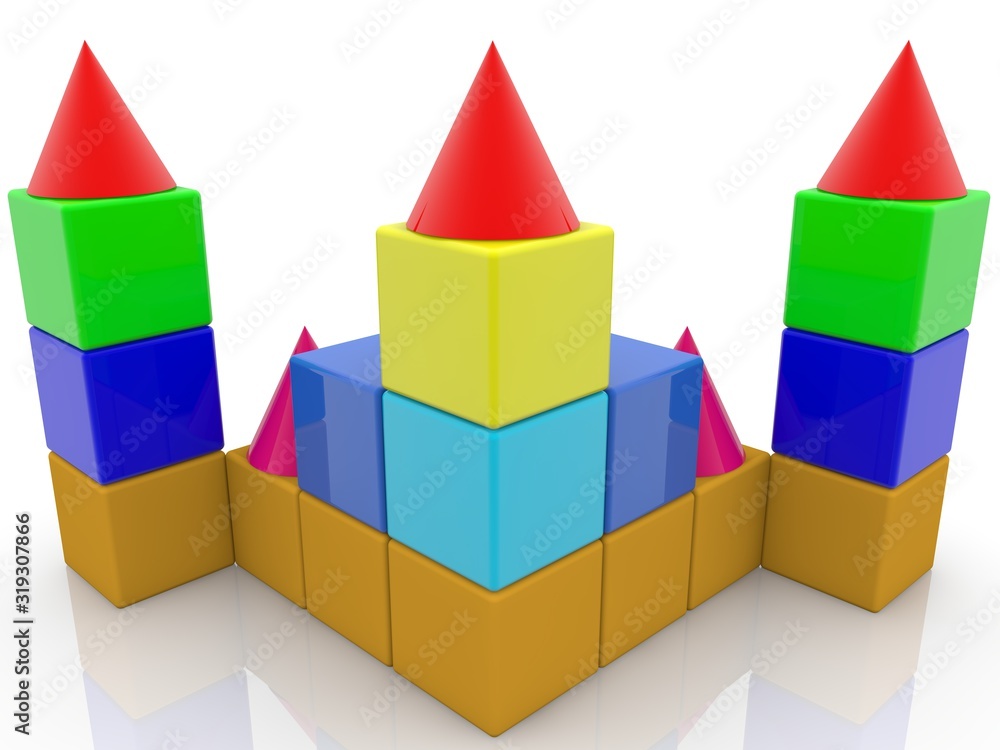Toy castle from play blocks