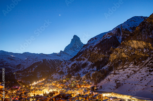 amazing view of Matterhorn peak from Zermatt photo