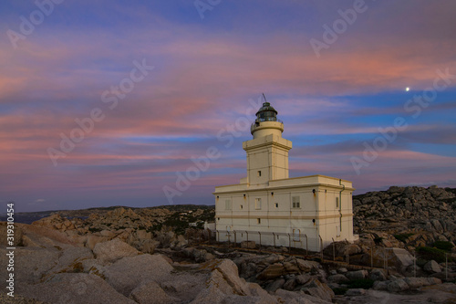 Sunset at the Capotesta lighthouse in Sardinia