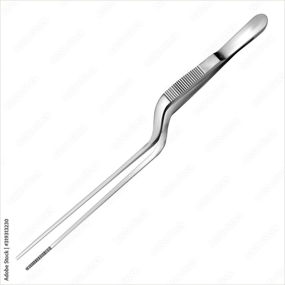 Bayonet forceps. Manual surgical instrument. Surgery and medicine. Isolated object on a white background. Vector illustration. Bayonet forceps. Manual surgical instrument. Surgery and medicine. Isolated object on a white background. Vector illustration.