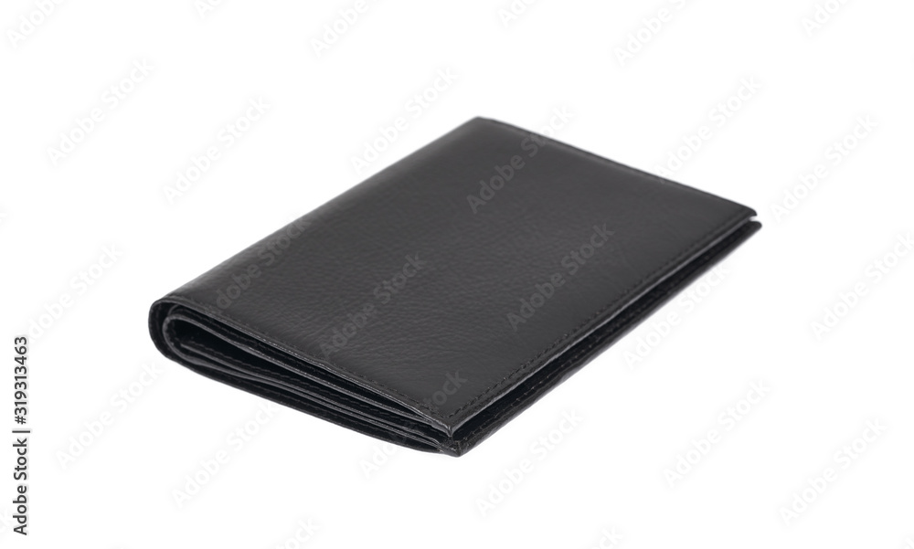 Men's black wallet isolated on white background. Men's black wallet isolated on white background.