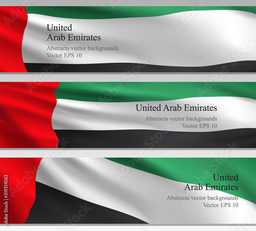 National UAE Vector Banners. Abstract Background Flag United Arab Emirates.