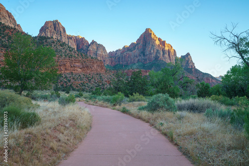 the watchman from parus trail in zion national park, usa