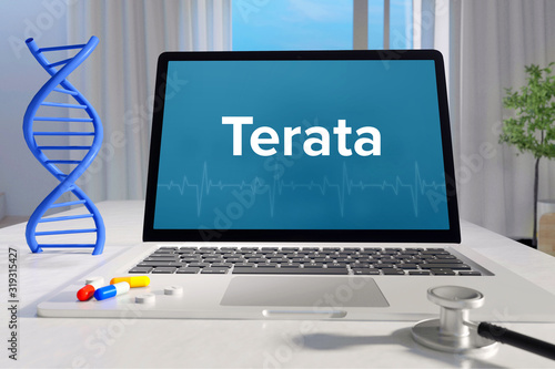 Terata – Medizin/Gesundheit. Computer im Büro mit Begriff auf dem Bildschirm. Arzt/Gesundheitswesen photo