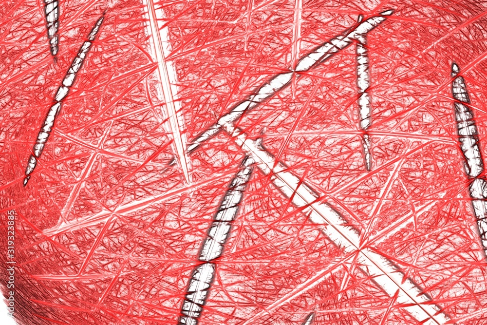  Random lines and rays in red. Abstract background for design. Suitable for wallpapers and posters, web, cards, etc.
