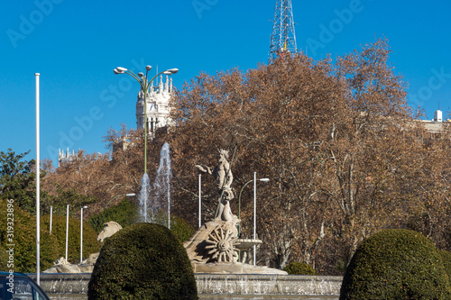 Neptune Fountain in City of Madrid photo