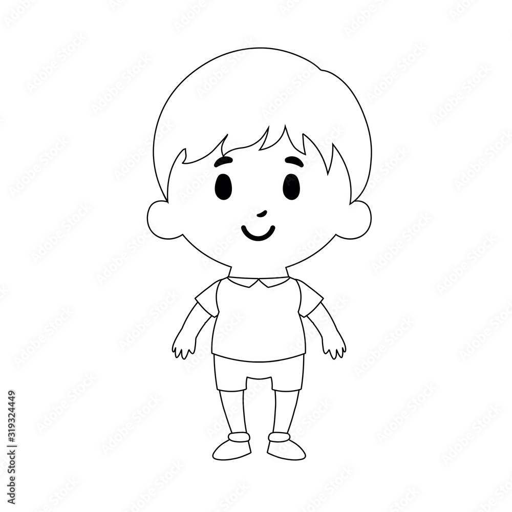 Cartoon Kid Character Isolated On White Background