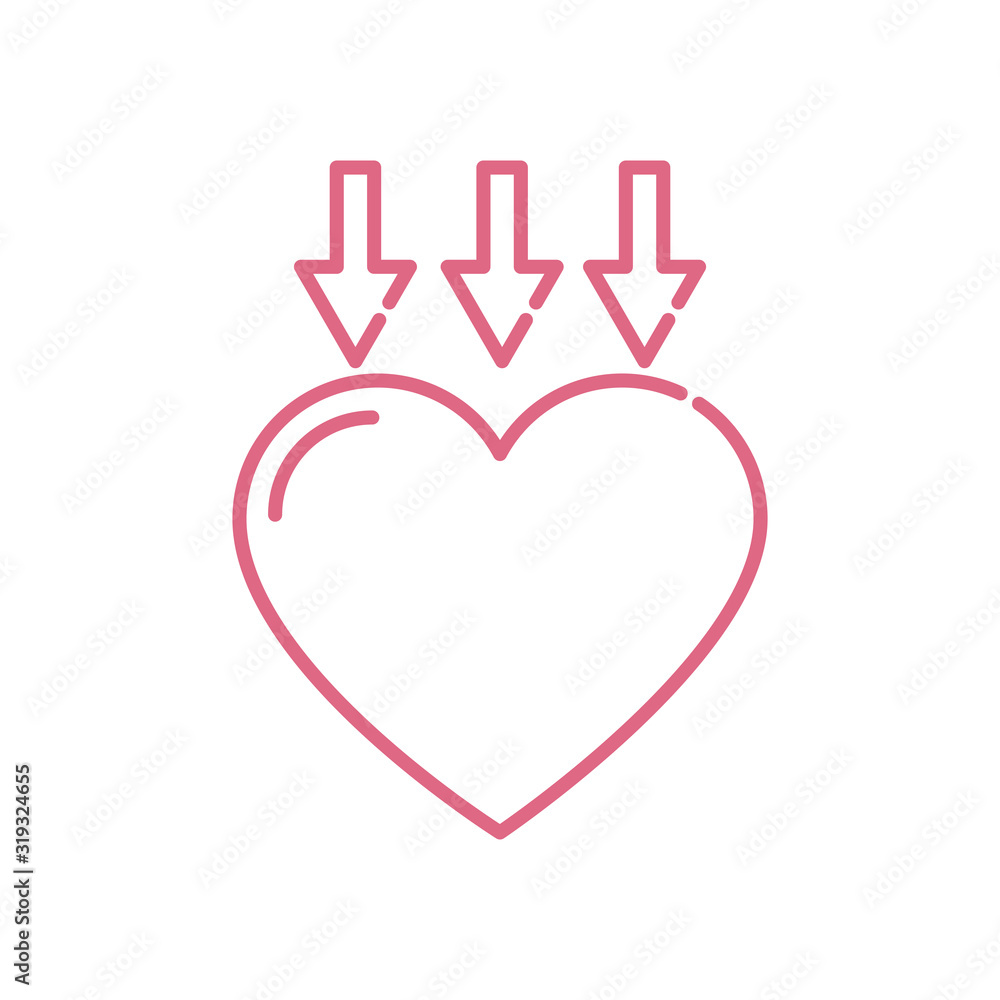 Isolated heart and arrows vector design