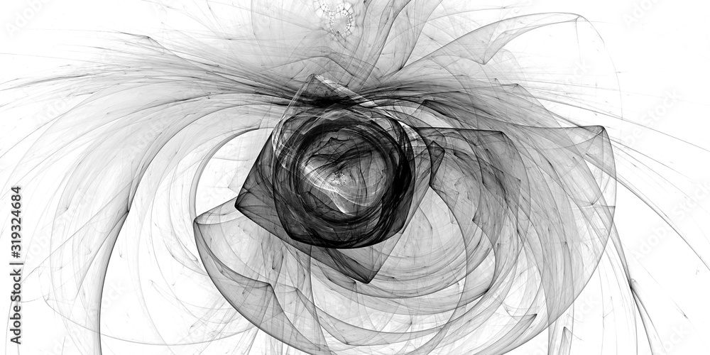 Fototapeta premium Abstract black-white background, random fractal shapes.Suitable for wallpapers and posters, web, cards, etc.