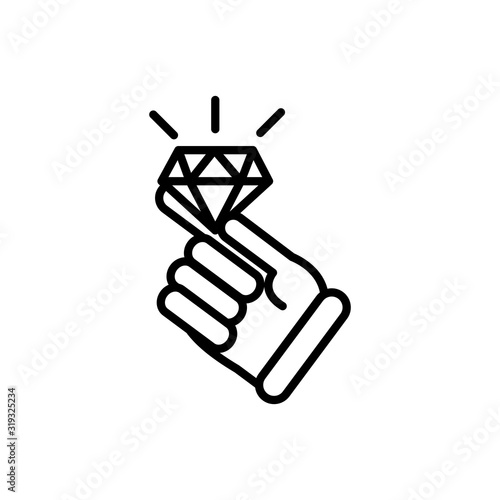 hand with diamond expensive business cash money line design