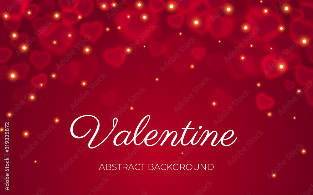 Heart bokeh red background valentine love vector Heart bokeh red background valentine love vector