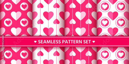 heart seamless pattern set love valentine romantic