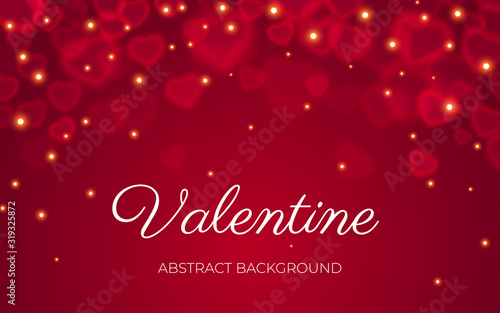 Heart bokeh red background valentine love vector