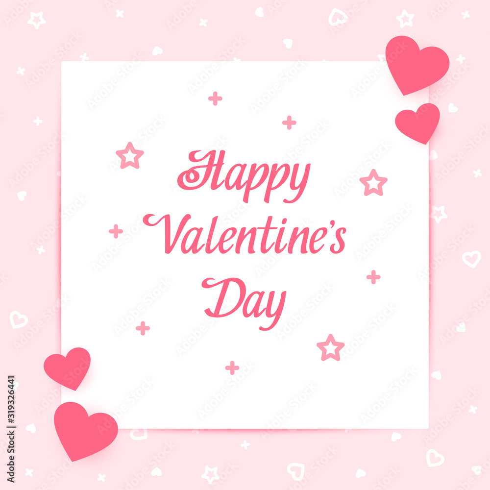 Happy Valentines day card love pin text vector Happy Valentines day card love pin text vector