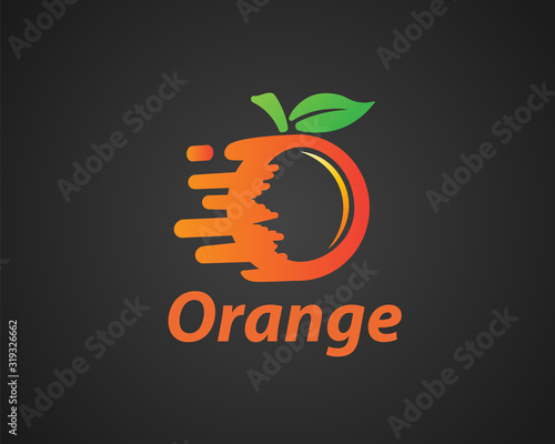 move water spurt orange fruit logo design inspiration