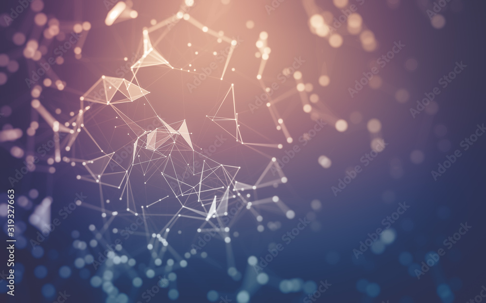Abstract background. Molecules technology with polygonal shapes, connecting dots and lines. Connection structure. Big data visualization. Abstract background. Molecules technology with polygonal shapes, connecting dots and lines. Connection structure. Big data visualization.