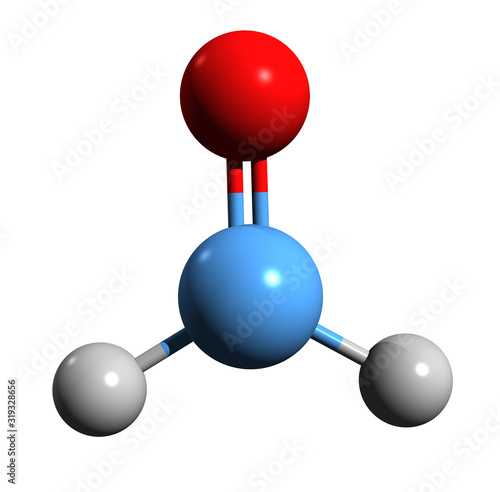 Принти на полотні 3D image of formaldehyde skeletal formula - molecular chemical structure of form