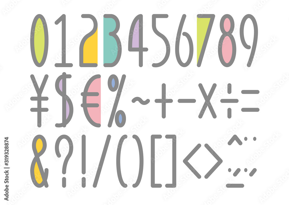 Fototapeta premium フォント 数字・記号