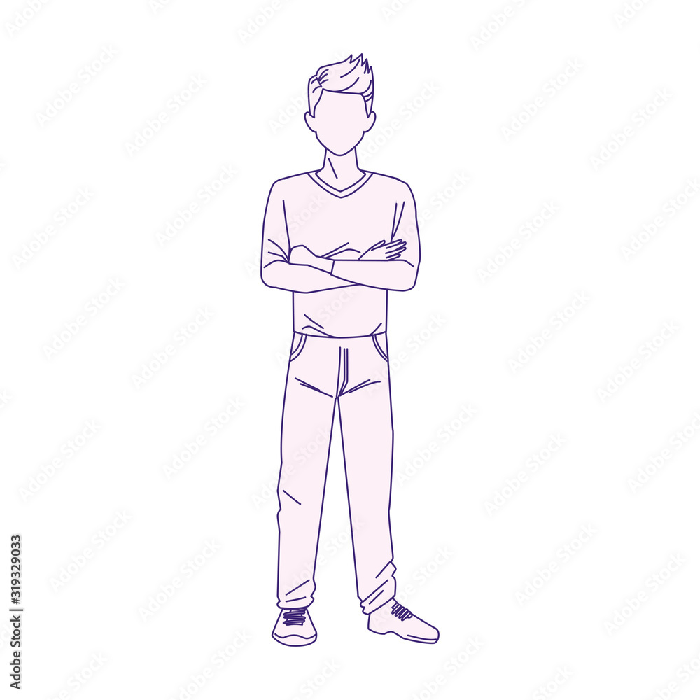 cartoon man wearing casual clothes, flat design cartoon man wearing casual clothes, flat design