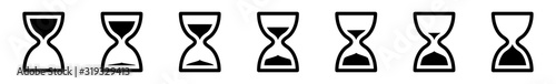 Hourglass Icon Black | Hourglasses | Time Symbol | Sandglass Logo | Clock Sign | Timer | Isolated | Variations
