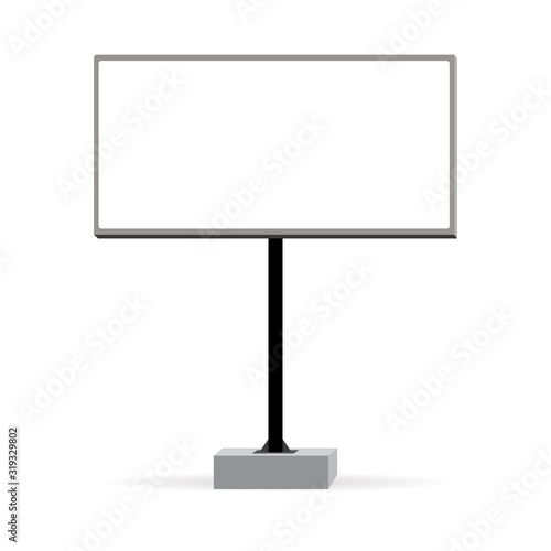 Blank big billboard. Mockup isolated on white background.