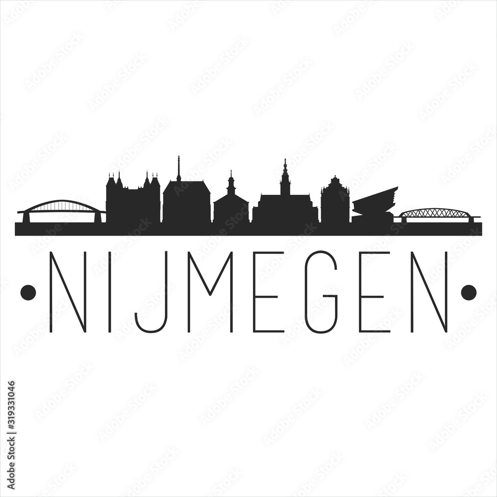 Nijmegen Netherlands. City Skyline. Silhouette City. Design Vector. Famous  Monuments. Stock Vector | Adobe Stock