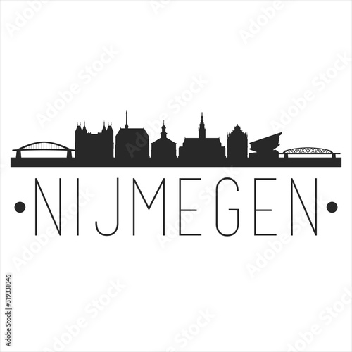 Nijmegen Netherlands. City Skyline. Silhouette City. Design Vector. Famous Monuments.