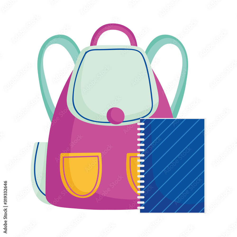 back to school education backpack and notepbook with spiral back to school education backpack and notepbook with spiral