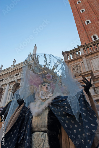 Canvas Print Italy, Venice colorful carnival masks.