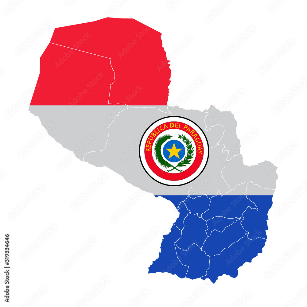 パラグアイ 国旗 地図 アイコン Stock Vector Adobe Stock