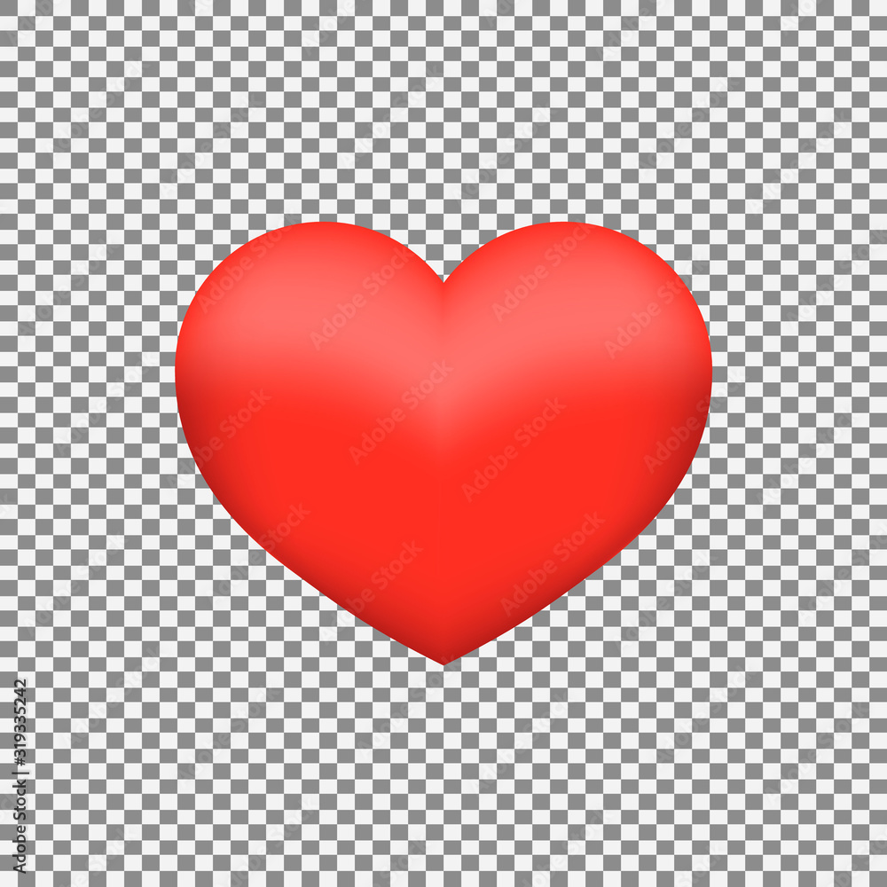 Vector 3d shiny love or heart on transparent background. Perfect for Valentines Day or birthday greeting card design Vector 3d shiny love or heart on transparent background. Perfect for Valentines Day or birthday greeting card design