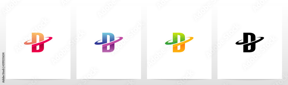 Swoosh Graphic On Letter Logo Design D Swoosh Graphic On Letter Logo Design D