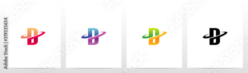 Swoosh Graphic On Letter Logo Design D