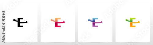 Swoosh Graphic On Letter Logo Design E
