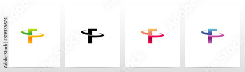 Swoosh Graphic On Letter Logo Design F