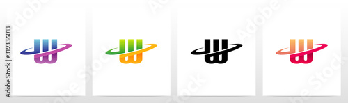 Swoosh Graphic On Letter Logo Design W